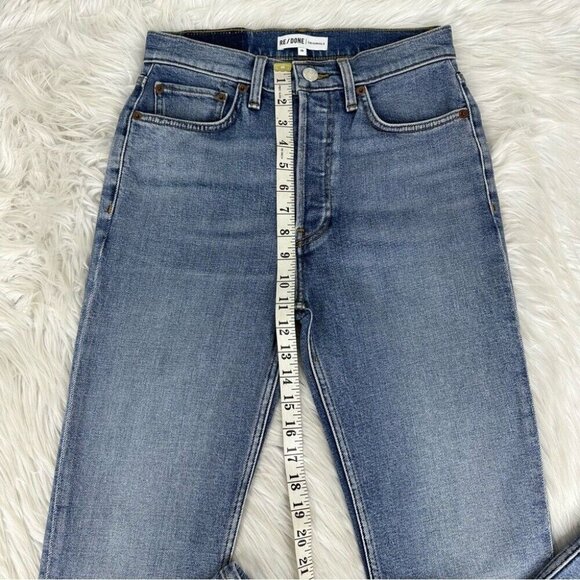 Re/Done Women's High Rise‎ Ankle Crop Mid 90s Fit Finish Skinny Jeans W26-28/L26 - Picture 8 of 10